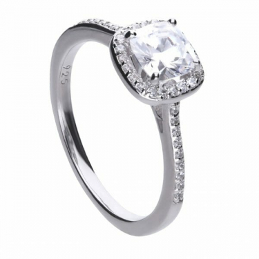 Diamonfire Cushion Cut Pave Surround Ring