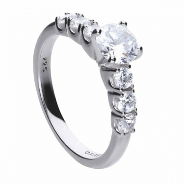 Diamonfire Solitaire And Six Stone Set Ring