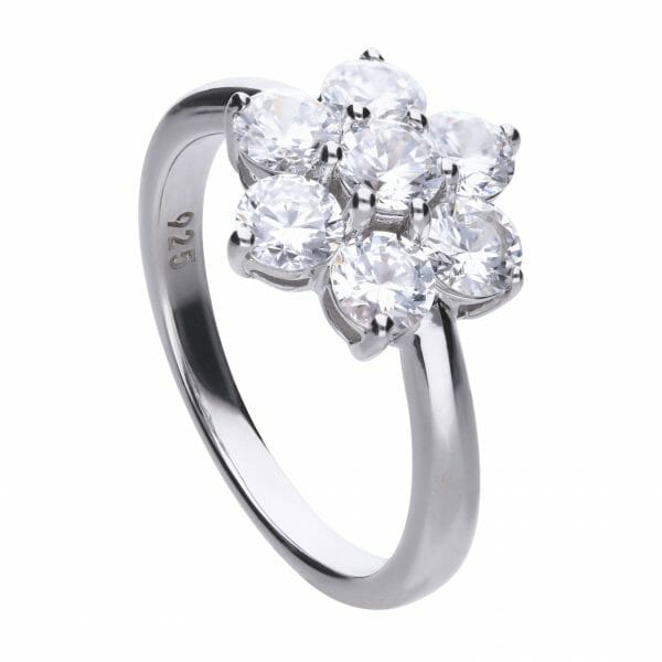 10k Yellow Gold Round Diamond Flower Cluster Ring 1/3 Cttw – Goldia.com