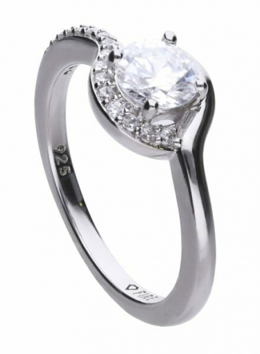 Diamonfire Half Pave Solitaire Ring