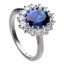 Diamonfire Blue Sapphire Coloured Oval Cluster Ring