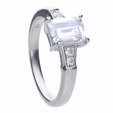 Diamonfire Emerald Cut Zirconia Ring