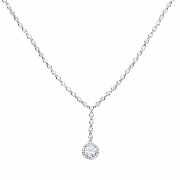Diamonfire Round Cluster Drop Necklace - Heptinstalls Jewellers of ...