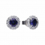 Diamonfire Blue Sapphire Coloured Round Cluster Stud Earrings