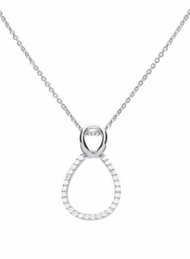 Diamonfire Oval Drop Necklace