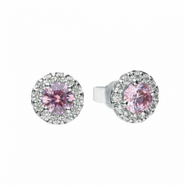 Diamonfire Dusky Pink Cluster Stud Earrings