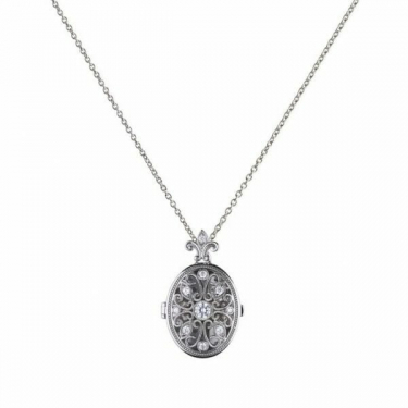 Diamonfire Oval Filigree Locket