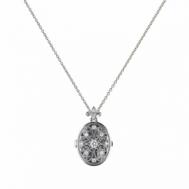 Diamonfire Oval Filigree Locket