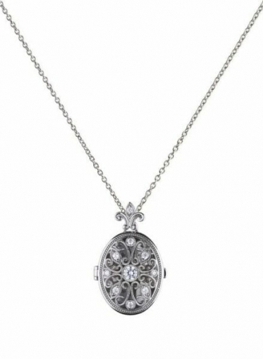 Diamonfire Oval Filigree Locket