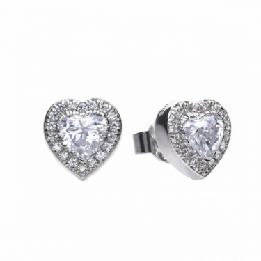 Diamonfire Cluster Heart Stud Earrings