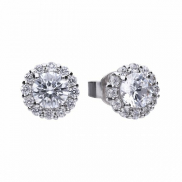 Diamonfire Round Cluster Earrings