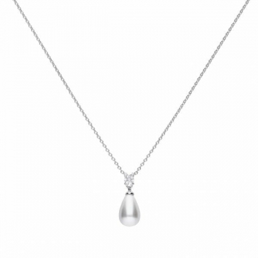Diamonfire Oval Pearl Drop Necklace