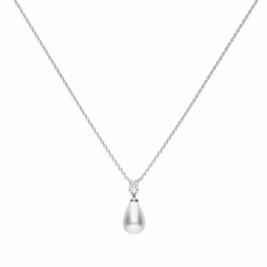 Diamonfire Oval Pearl Drop Necklace