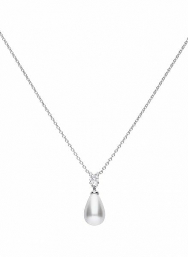 Diamonfire Oval Pearl Drop Necklace