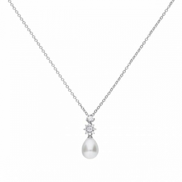 Diamonfire Floral Pearl Necklace