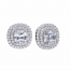 Diamonfire Double Halo Cushion Cluster Stud Earrings