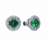 Diamonfire Green Emerald Colour Round Cluster Stud Earrings