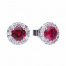 Diamonfire Red Ruby Coloured Cluster Stud Earrings
