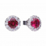 Diamonfire Red Ruby Coloured Cluster Stud Earrings