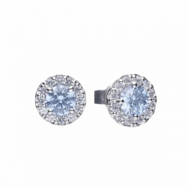 Diamonfire Sky Blue Round Cluster Earrings