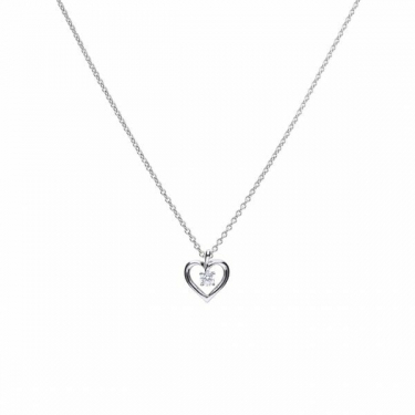 Diamonfire Solitaire Open Heart Necklace