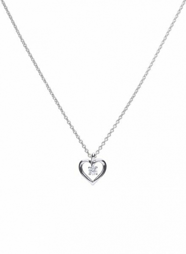 Diamonfire Solitaire Open Heart Necklace