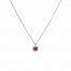 Diamonfire Red Ruby Coloured Round Cluster Necklace