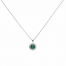 Diamonfire Green Emerald Coloured Round Cluster Necklace