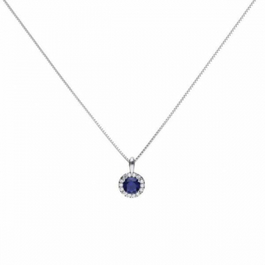 Diamonfire Blue Sapphire Coloured Round Cluster Pendant