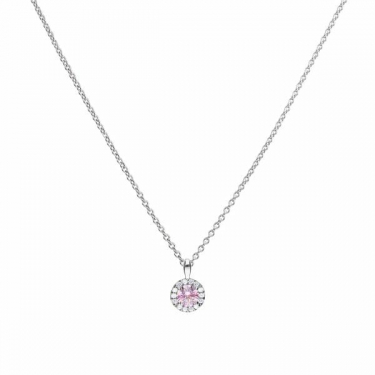 Diamonfire Dusky Pink Zirconia Round Cluster Pendant