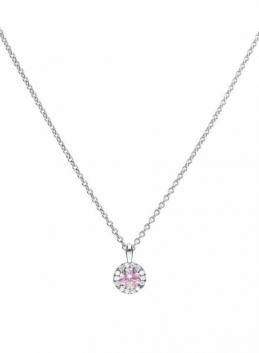 Diamonfire Dusky Pink Zirconia Round Cluster Pendant