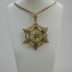 Vintage Peridot & Pearl 9ct Yellow Necklace